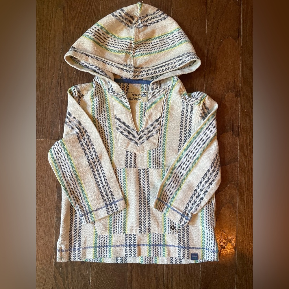 Kids Hoodie - Cream, Blue, and Green
